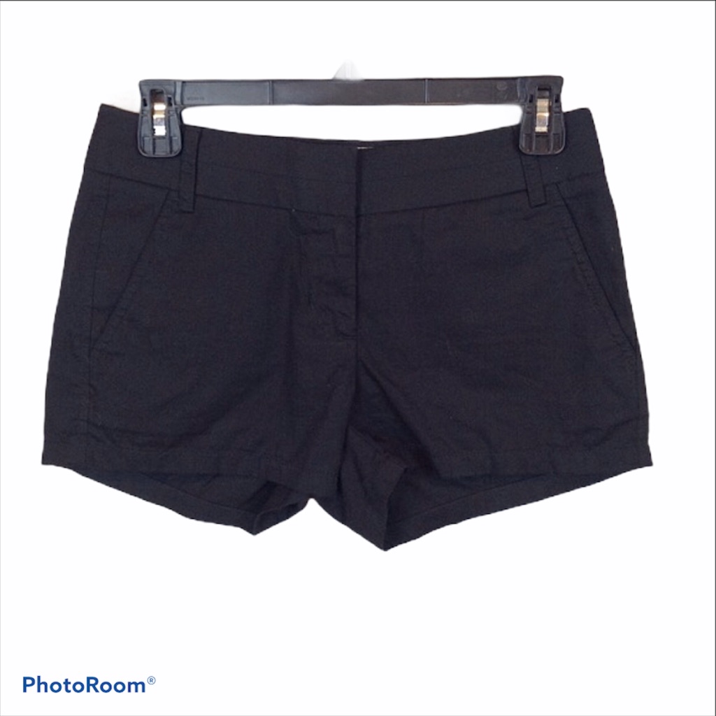 J. Crew Pocketed Front Zip 2 1/2” Inseam Black ‘Broken In’ Chino Shorts